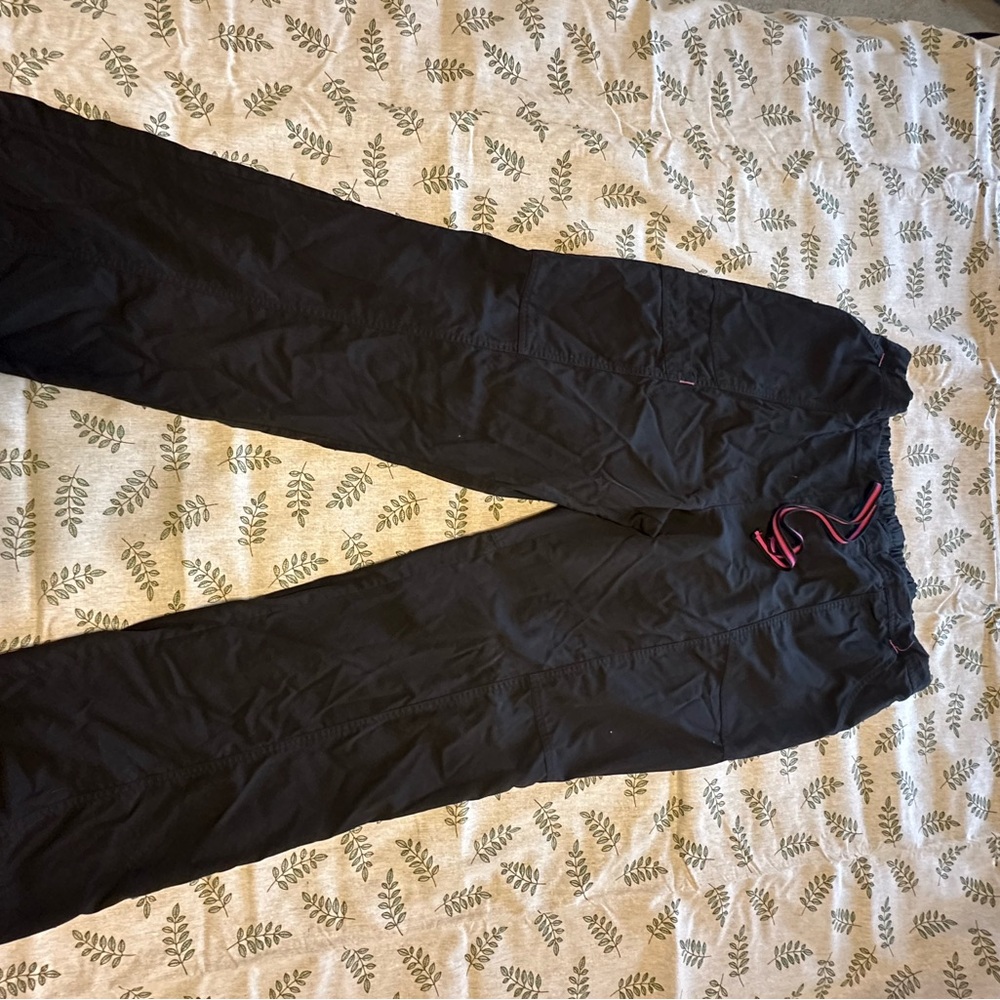 Scrub Star Black with Pink Wide Leg Scrub Pants